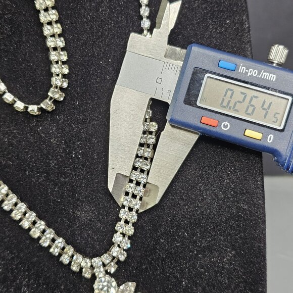Vintage Rhinestone Necklace With Matching Tennis Bracelet. - Picture 4 of 13